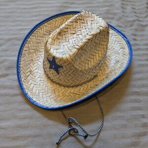 Kids Straw Cowboy Hat Natural Shapeable Brim One Size